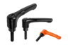 Manette indexable droite avec insert fileté, pouces