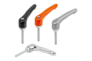 Manette indexable en zinc filetée, insert en acier zingué passivé bleu
