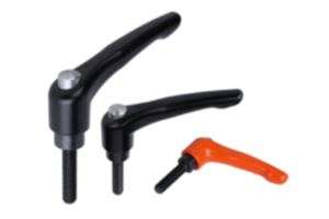 Manette indexable avec bouchon de protection avec tige filetée, pouces