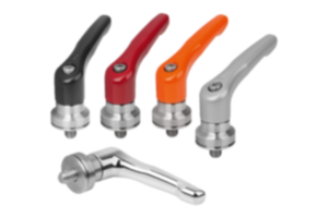 Manette indexable en zinc avec filetage et palier anti-friction