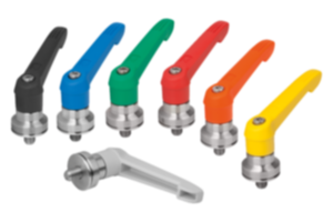 Manette indexable en plastique avec filetage et palier anti-friction