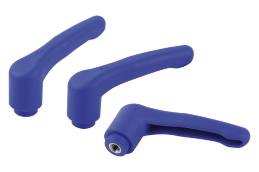 Manette indexable en plastique détectable visuellement avec taraudage