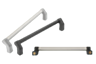 Tubular handles, aluminium, angled with plastic grip legs