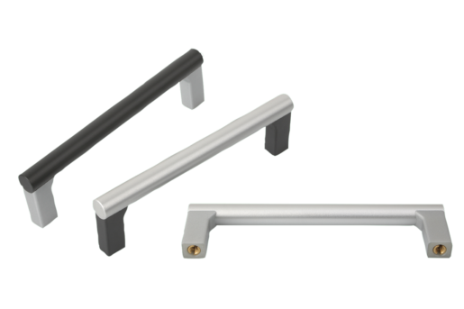 Tubular handles, aluminium with plastic grip legs