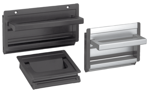 Recessed handle, aluminium, fold-down