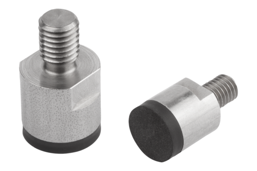 Aimants cylindriques avec tenon fileté en NdFeB, surface de contact caoutchoutée