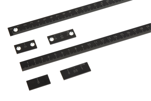 Linear scalesself adhesive or with screw holes, aluminium