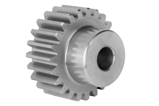 Spur gears in steel, module 2 toothing milled, straight teeth, engagement angle 20°