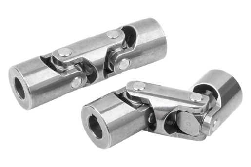 Cardan double joints, stainless steel, with plain bearing, similar to DIN 808