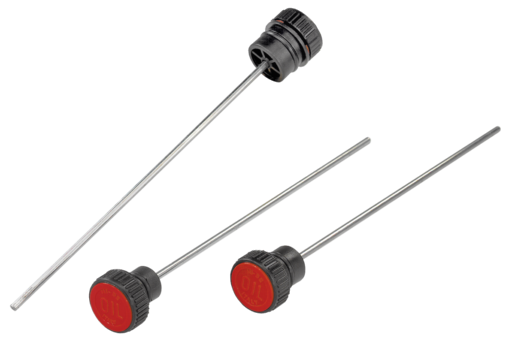 Press-in plugs with dipstick