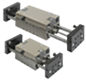 Módulos lineales neumáticos con dos guías redondas