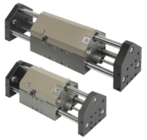 Module linéaire pneumatique avec trois guidages cylindriques