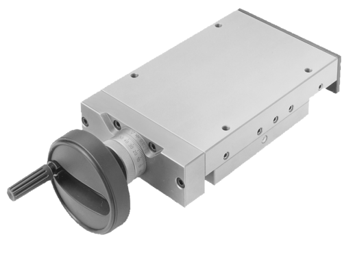 Dovetail slides with micrometer spindle and handwheel