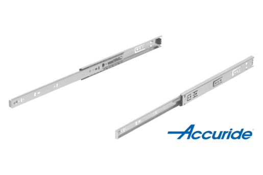 Glissières télescopiques en acierpour montage latéral, extension partielle, portance jusqu'à 50 kg