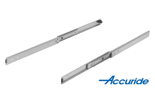 Glissières télescopiques en inox pour montage latéral, extension intégrale, portance jusqu'à 80 kg