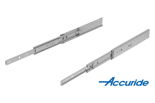 Glissières télescopiques en inox pour montage latéral, super extension, portance jusqu'à 90 kg