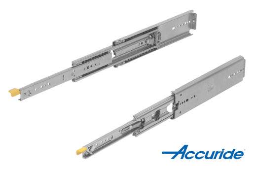 Glissières télescopiques en acier pour montage latéral, extension intégrale, portance jusqu'à 272 kg