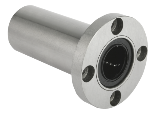 Linear ball bearings with round flange, double bearing