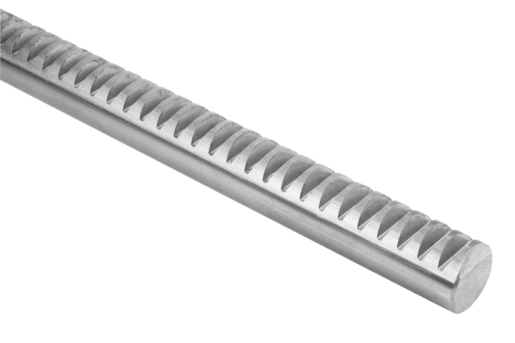Crémaillères rondes en inox, denture droite fraisée, angle de pression 20°