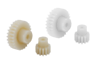 Engrenages en plastique, module 0,5 traités par pulvérisation, denture droite, angle de pression 20°