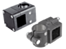 Linear actuator connector clamps cross