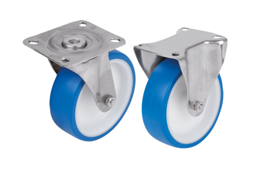 Swivel and fixed castors stainless steel for sterile areas