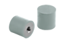 Tampon caoutchouc en inox de type E cylindrique avec taraudage, gris