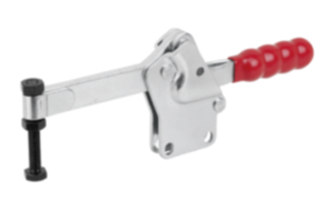 Toggle clamps horizontal with straight foot and full holding arm