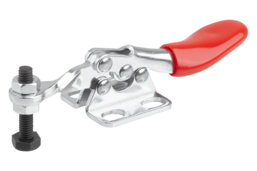 Mini sauterelle à levier horizontal avec embase horizontale et broche de pression fixe