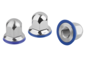 Hex nuts, stainless steel with seal washer in Hygienic DESIGN