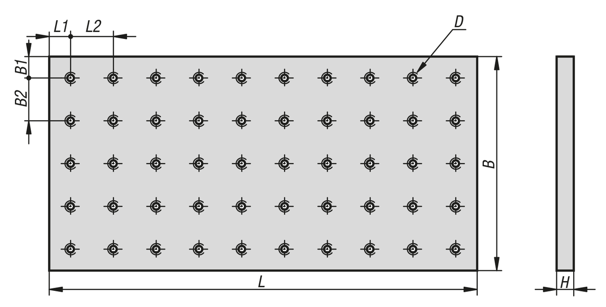 Plaques de base en aluminium avec taraudage