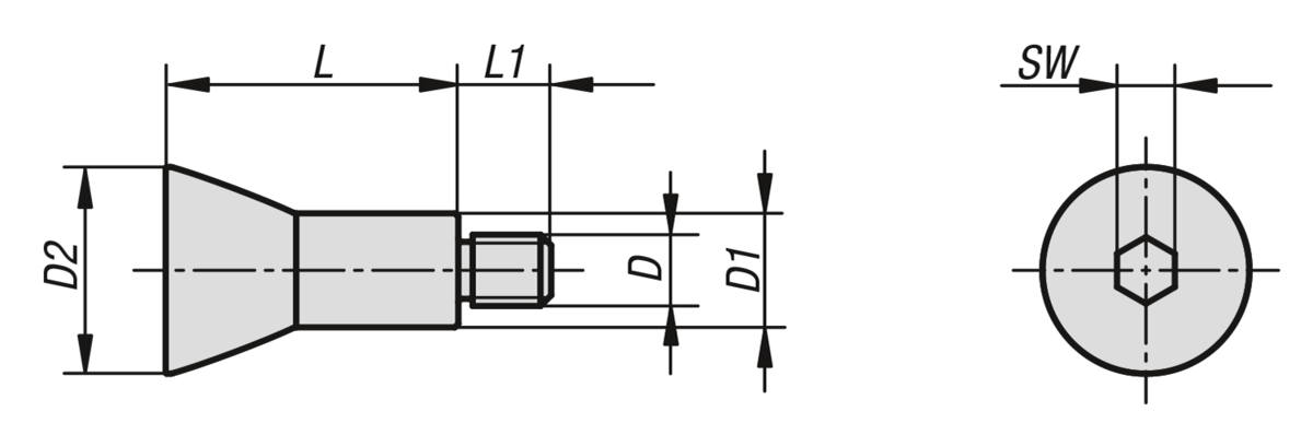 Conos de tracción para pinzas de sujeción interior