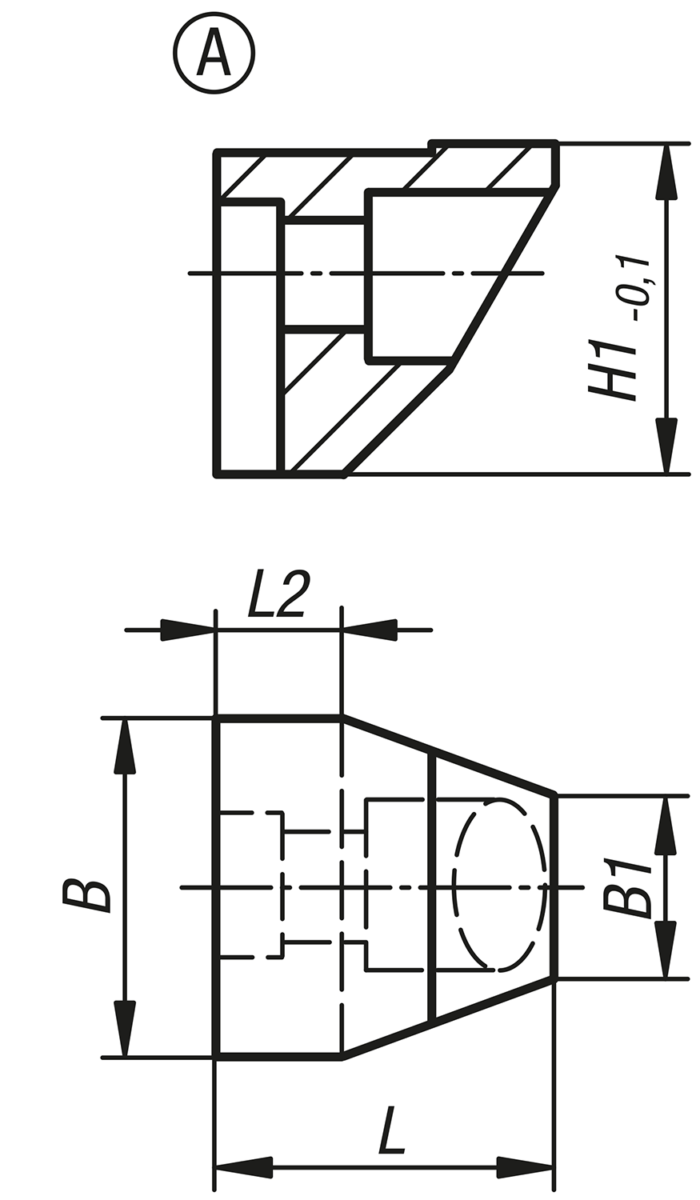 Mâchoire de serrage inférieure standard, forme A