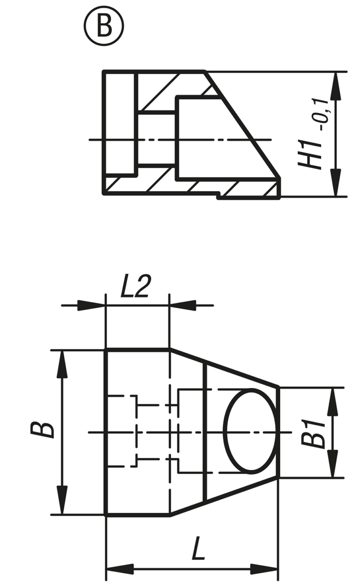 Mâchoire de serrage supérieure standard, forme B