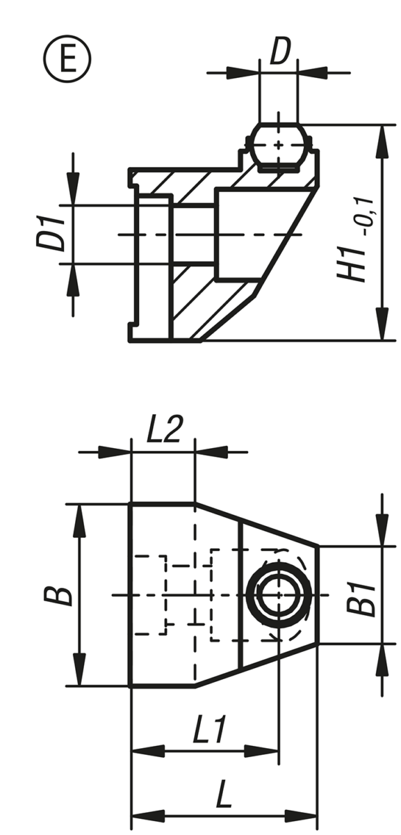 Mâchoire de serrage inférieure de rechange, forme E