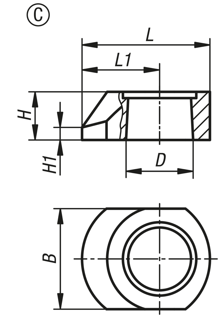 Bras de serrage pour vérin de bridage pivotant hydraulique, forme C