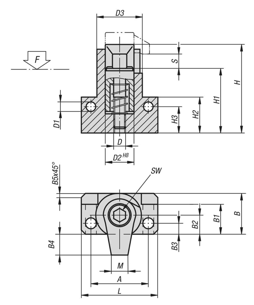 Hook clamp with mounting bracket with extended clamping claw