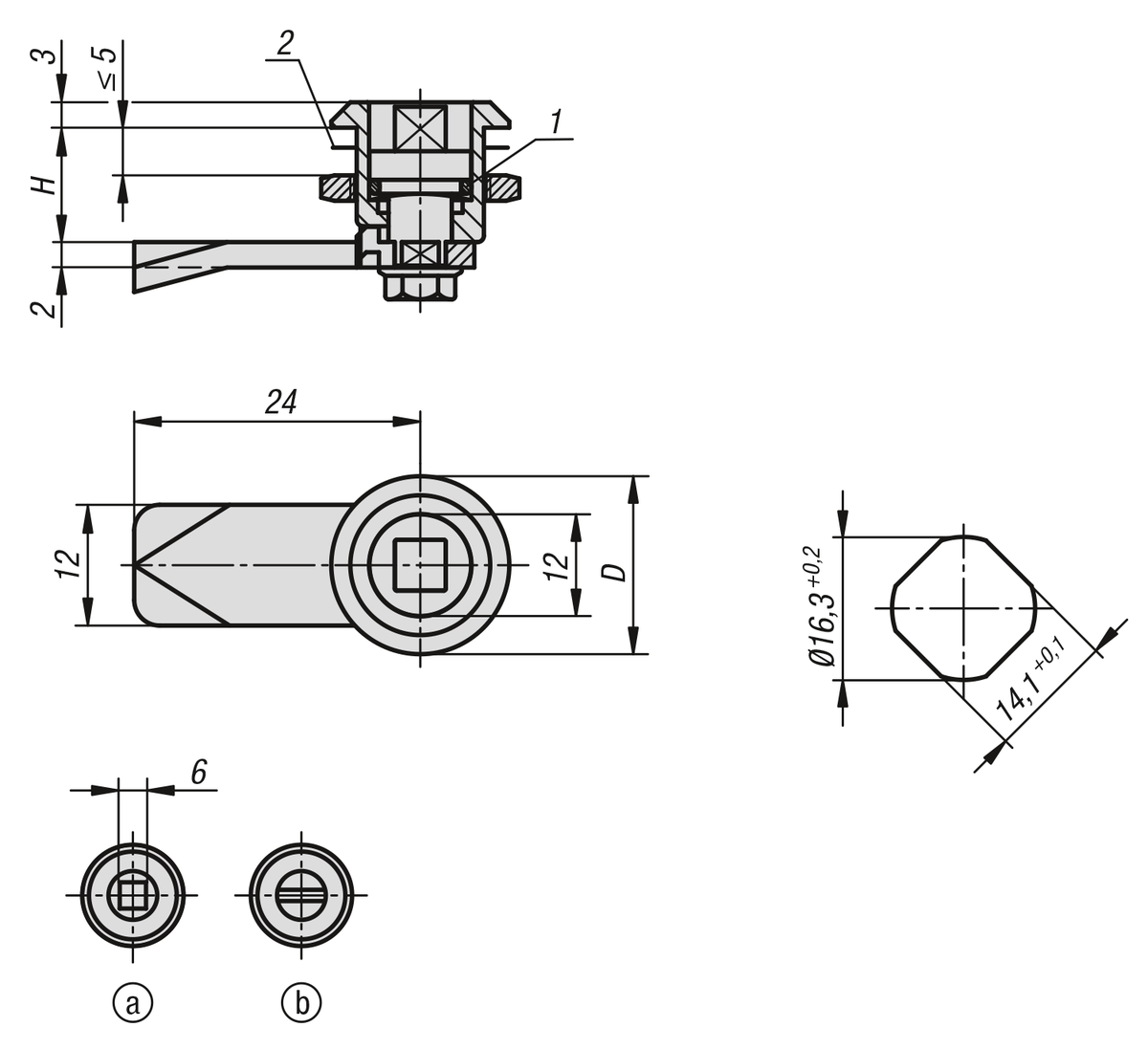 Serratura girevole in acciaio inox