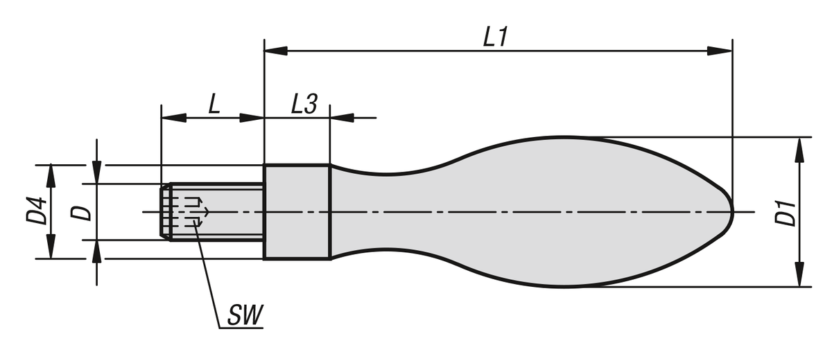 Empuñaduras bombeadas fijas DIN 39, forma E, de acero