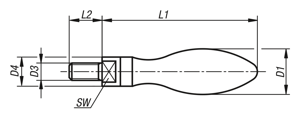 Empuñaduras bombeadas giratorias similares a DIN 98, de acero