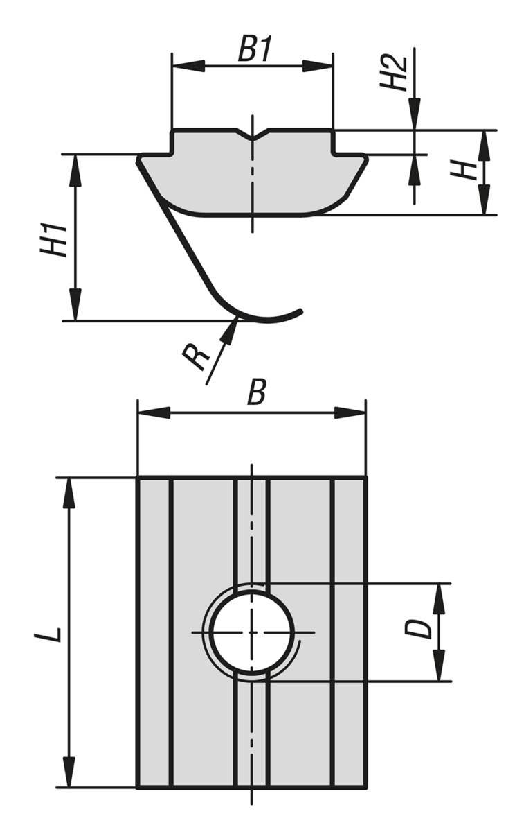 Slot nuts twist-in with spring Type B