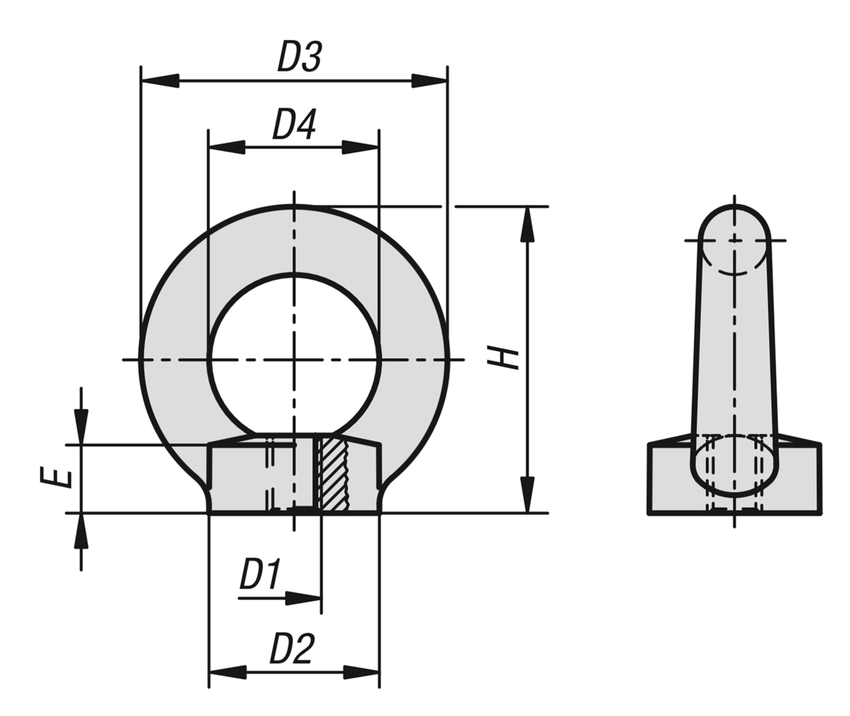 Ring nuts similar to DIN 582