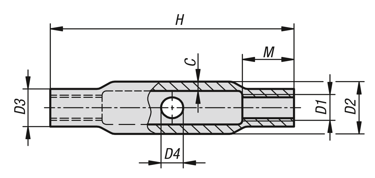 Tuercas tensoras de tubo de acero, forma cerrada DIN 1478