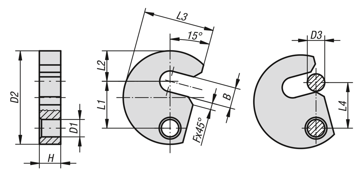 Rondelle girevoli per dispositivi DIN 6371