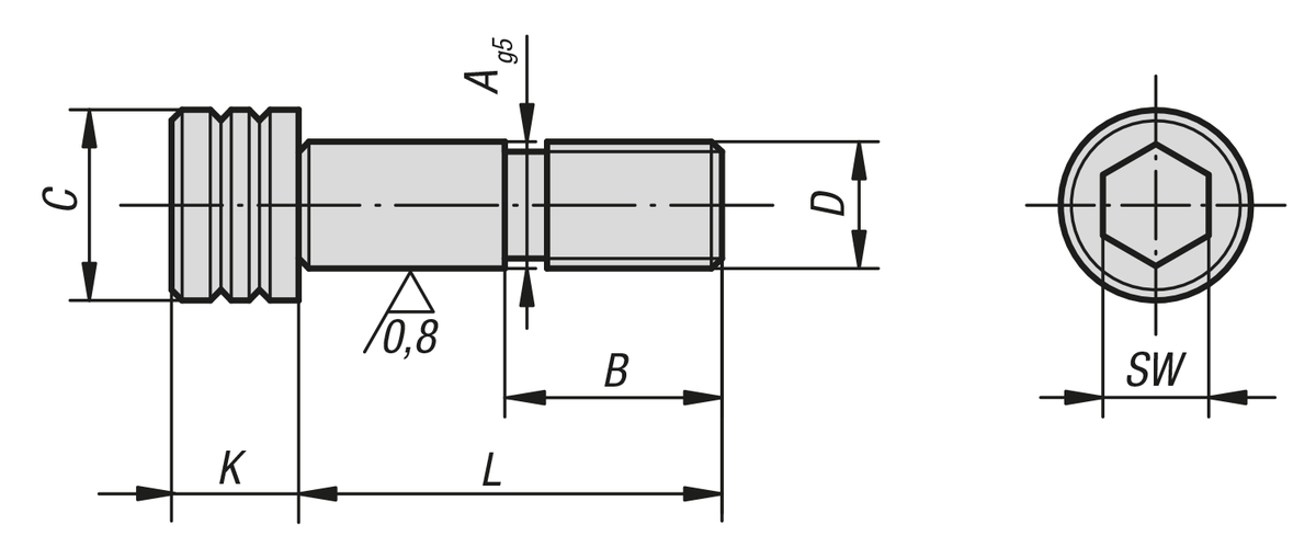 Shoulder screws Form B