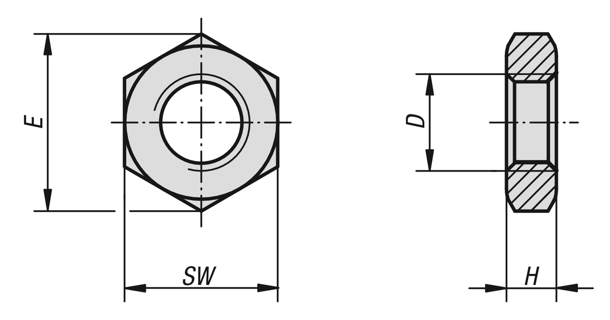 Contre-Écrou Métrique-M28 X 1.5 Métrique écrou à encoches B2-01328 