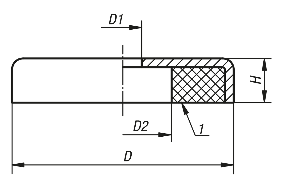 Aimant plat avec trou lamé en ferrite dure
