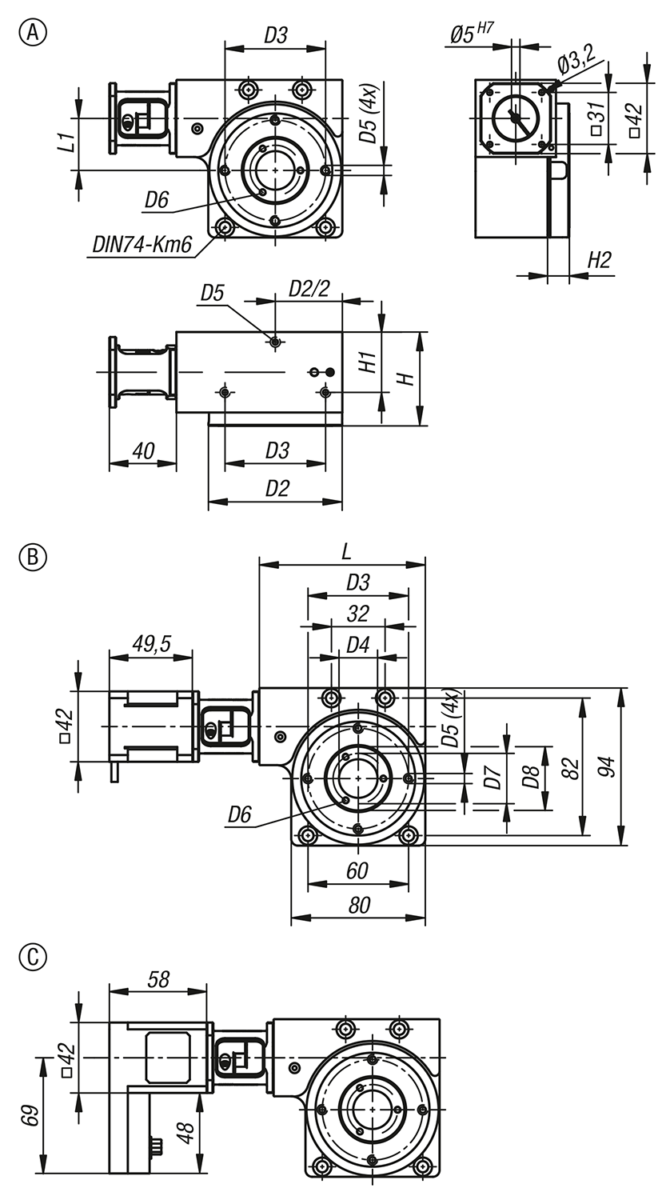 Rotary stages with coaxial electric drive medium load