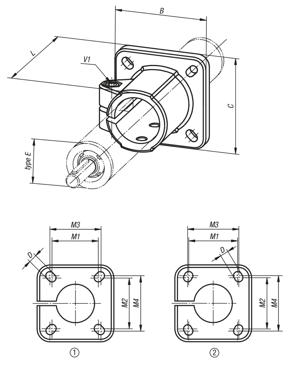 Linear actuator connector clamps base