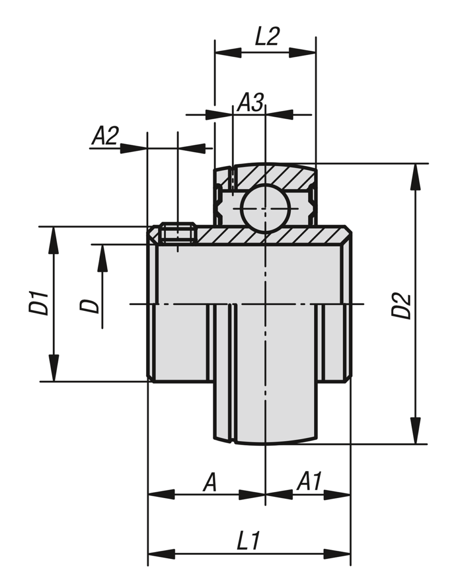 Cuscinetto con anello di bloccaggio UC